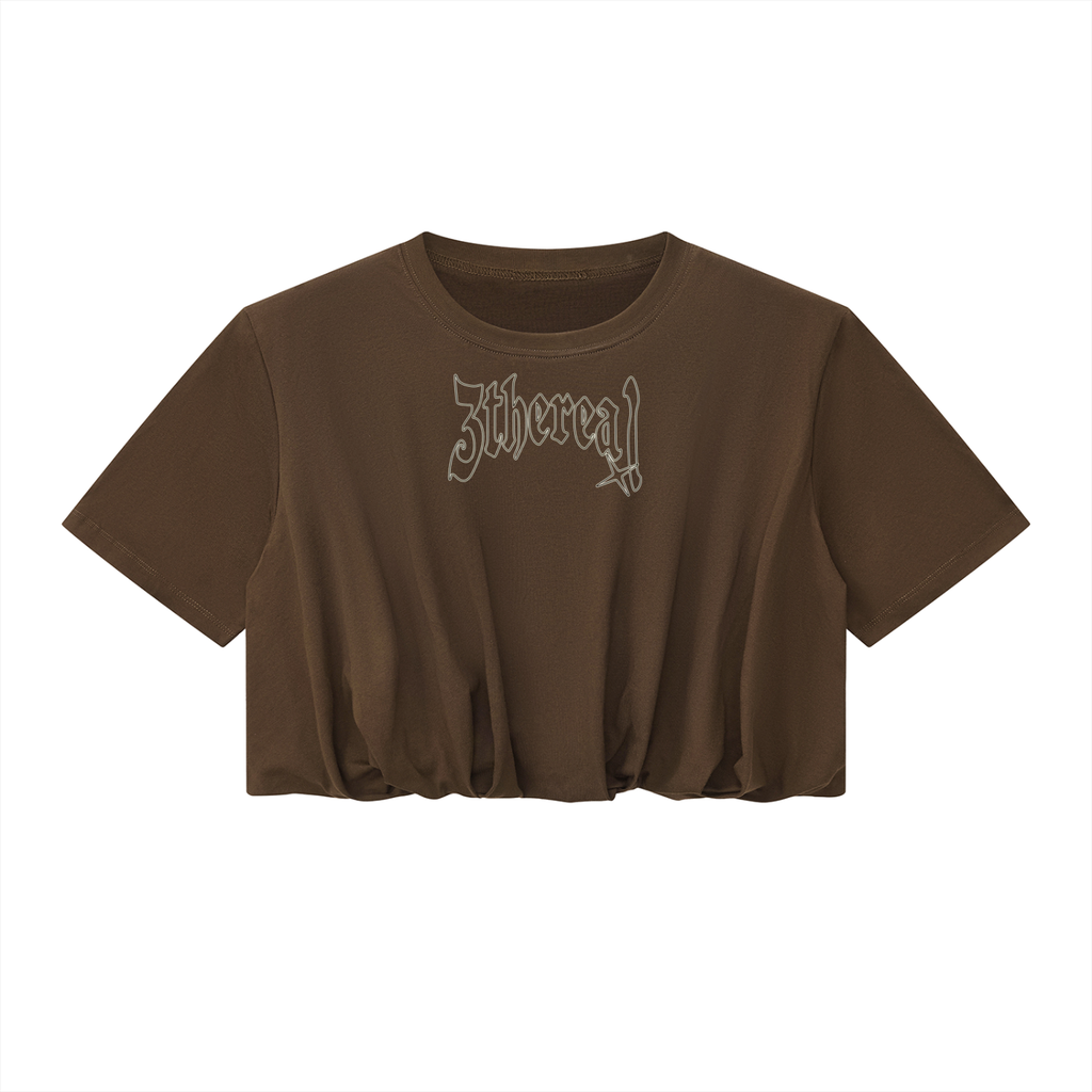 Ethereal Women’s Crop Bubble Hem T-Shirt